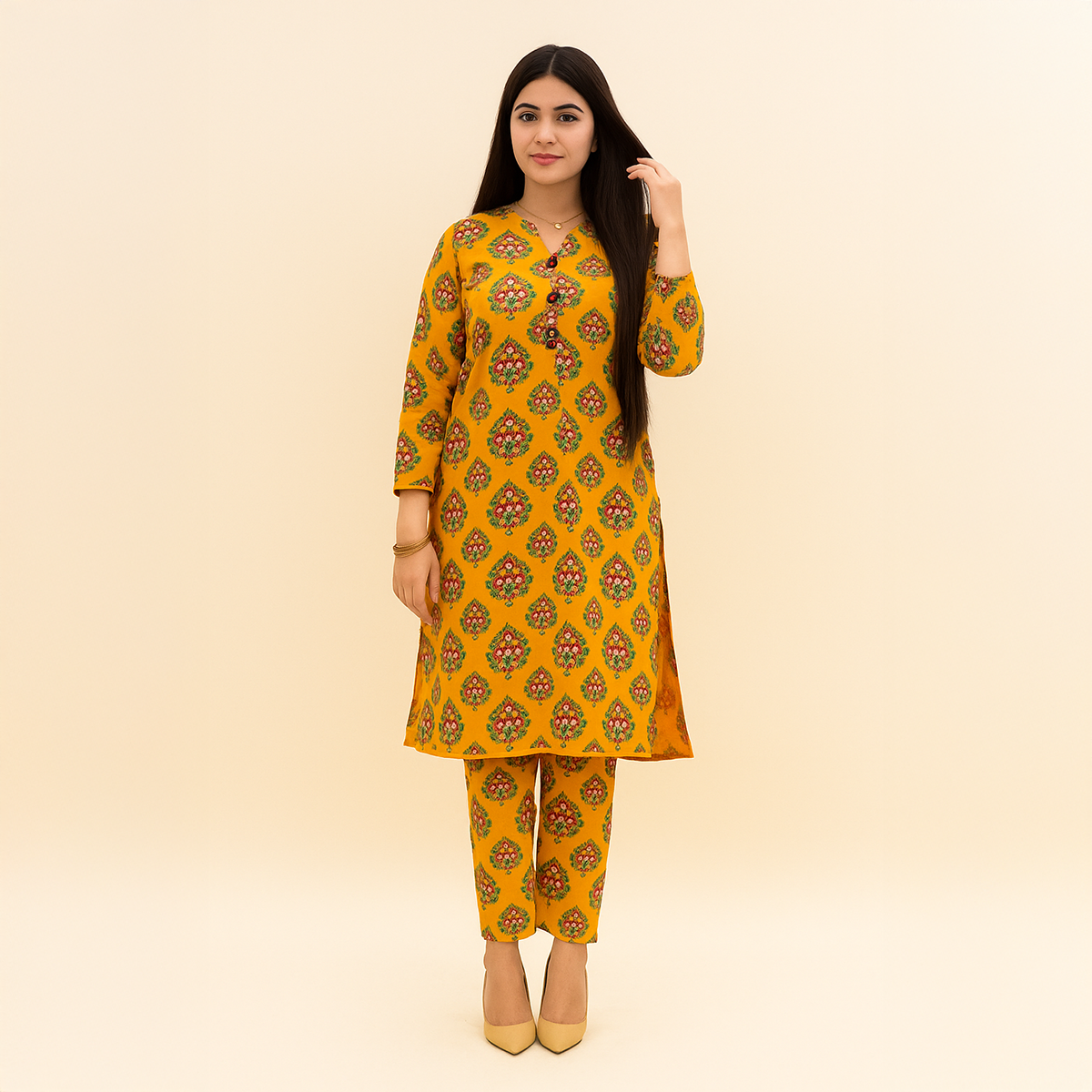 Stylish Collection Stitched Leaf Printed 2pc Dress for Women - Dress For Girls - Dress For Women - Stitched Suit for Girls - Stitched Suit For Women