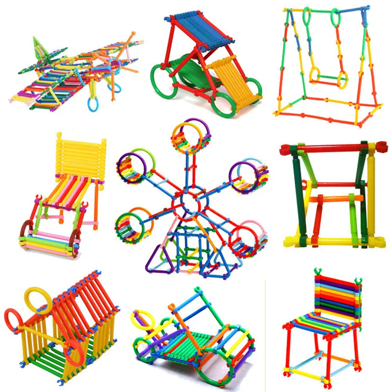 DIY Intelligent Blocks Smart Stick Toy Pack - STEM Educational Building Blocks Set for Kids - Smart City Construction, Different Shapes, and Interlocking Pieces - Creative Puzzle and Engineering Kit (101 PCS / 300 PCS / 120+ PCS)