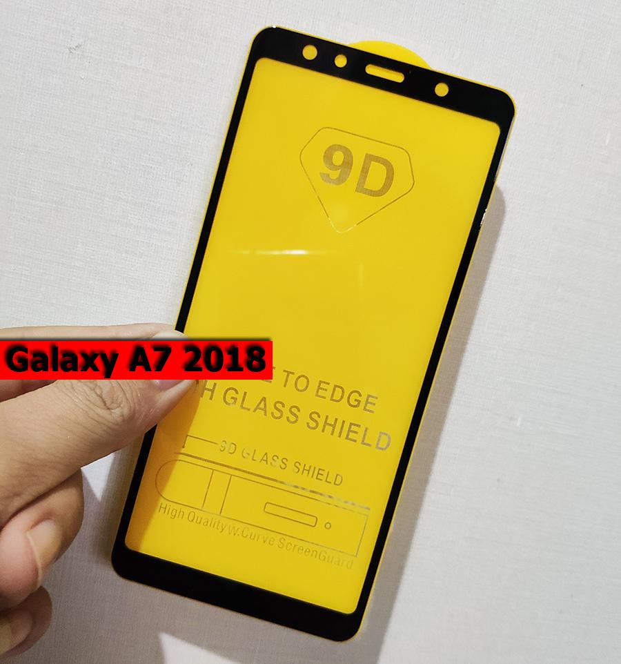 samsung A7 2018 9D tempered Glass Full Screen Protector For