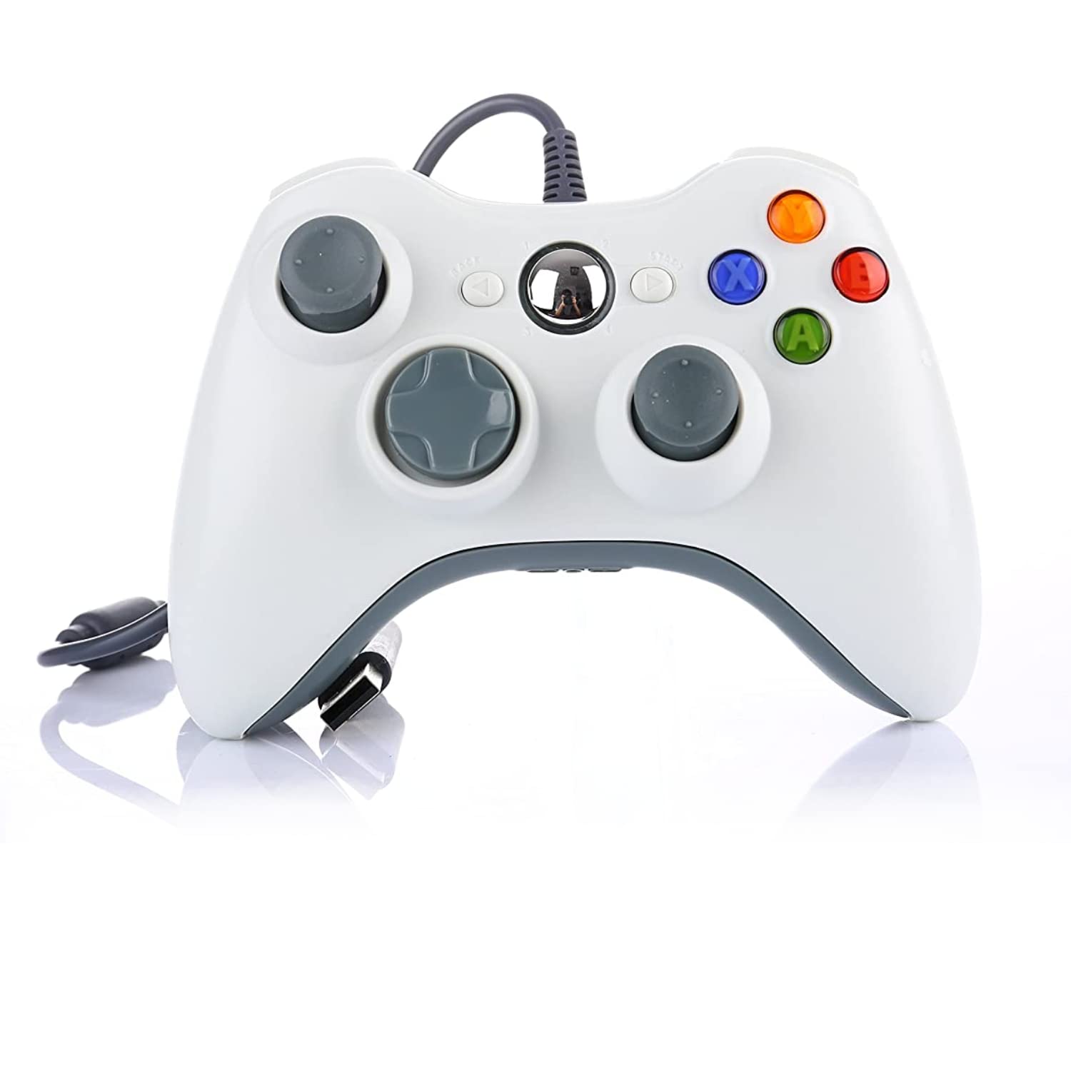 Xbox 360 Controller for Windows & Xbox 360 Console Wired USB Joystick Support PC Laptop[WHITE]