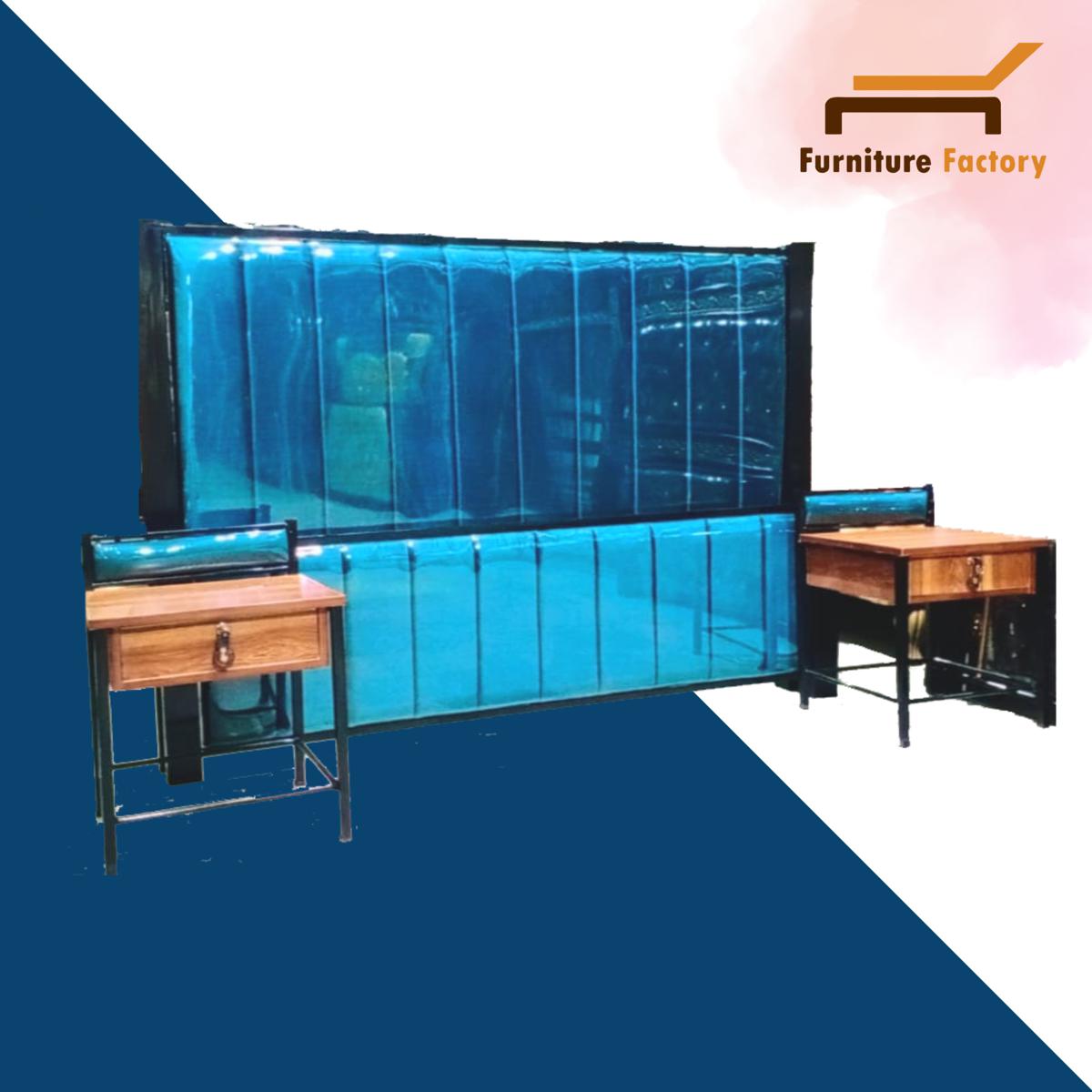 Customized Stylish iron poshish bed without side tables Furniture Factory