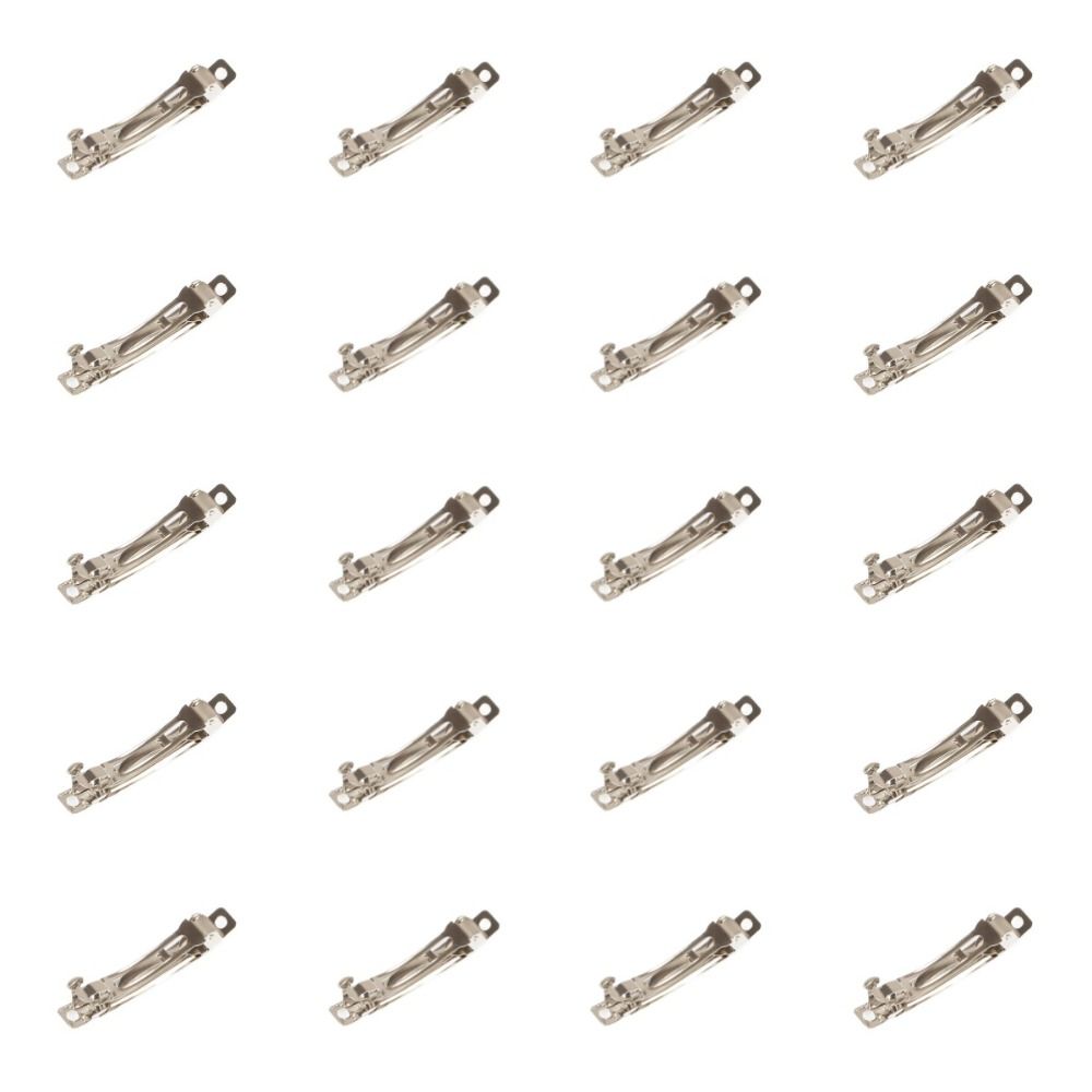 20Pcs DIY Spring Clips Fashion Base Hair Clips French Clip Metal Spring