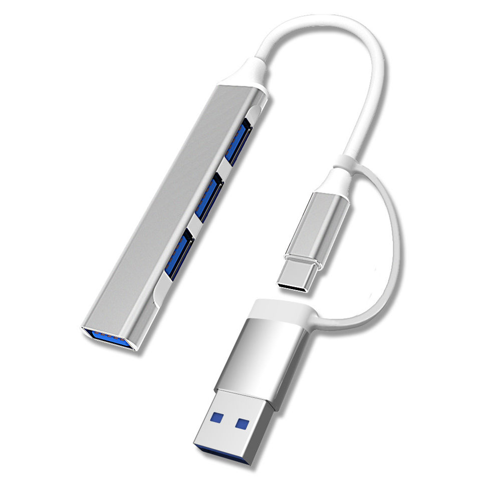 2 in 1 Type C + USB HUB Dock 3.0 Type-C 4 Ports USB 3.0 2.0 Hub Multi-port USB Splitter Expander OTG Adapter