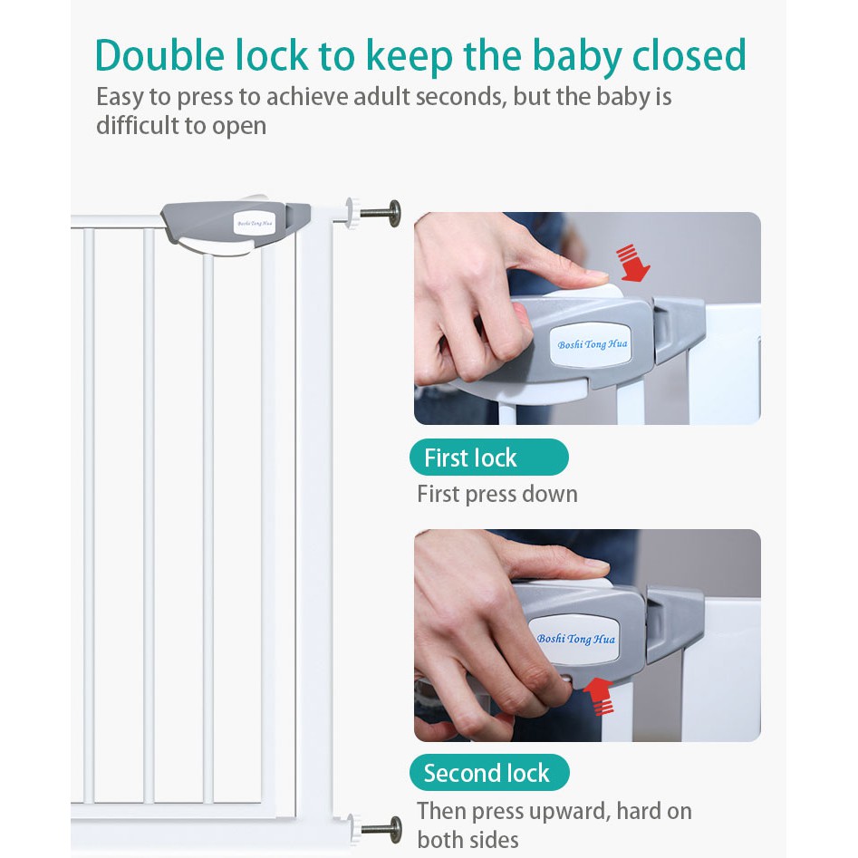 Kiddie Guard 3 Lock Baby Safety Gate 75Cm - 84Cm With Auto Lock For Babies Childrens &Amp; Kids