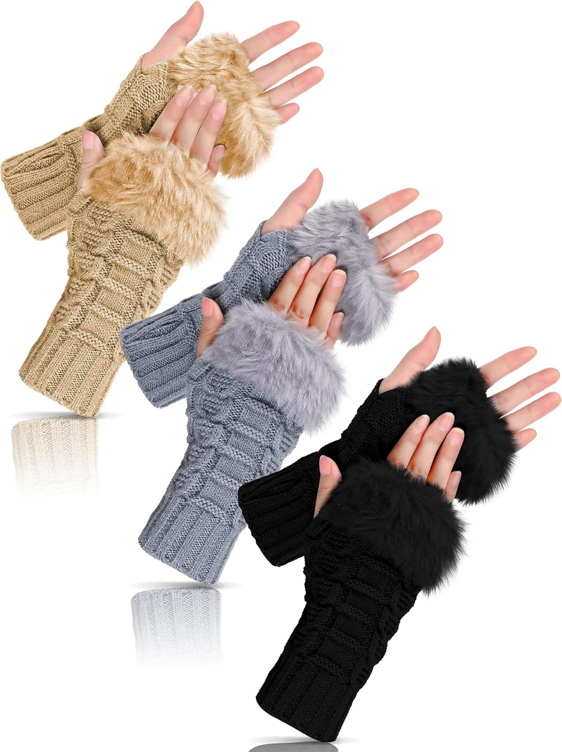 Wool Gloves Fancy Winter Women Girls wool Gloves Knitting wool gloves Keep Warm Short Mitten Fingerless Lady Girl Half Finger Gloves