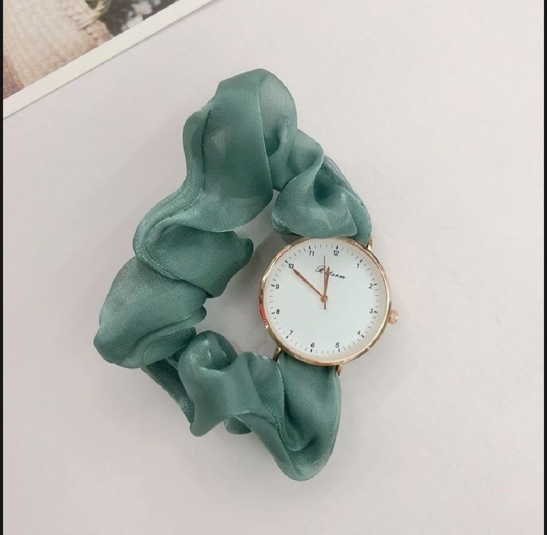 Scrunchies Watch For Girls & Women | Gift for Girls | New Korean Style Scrunchie Wrist Watches | Female Accessories | Pony Watch | Poni Watch |