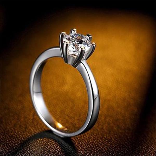SILVER & GOLD Charm Simulated Engagement Ring Diamond Ring Luxury Finger Rings