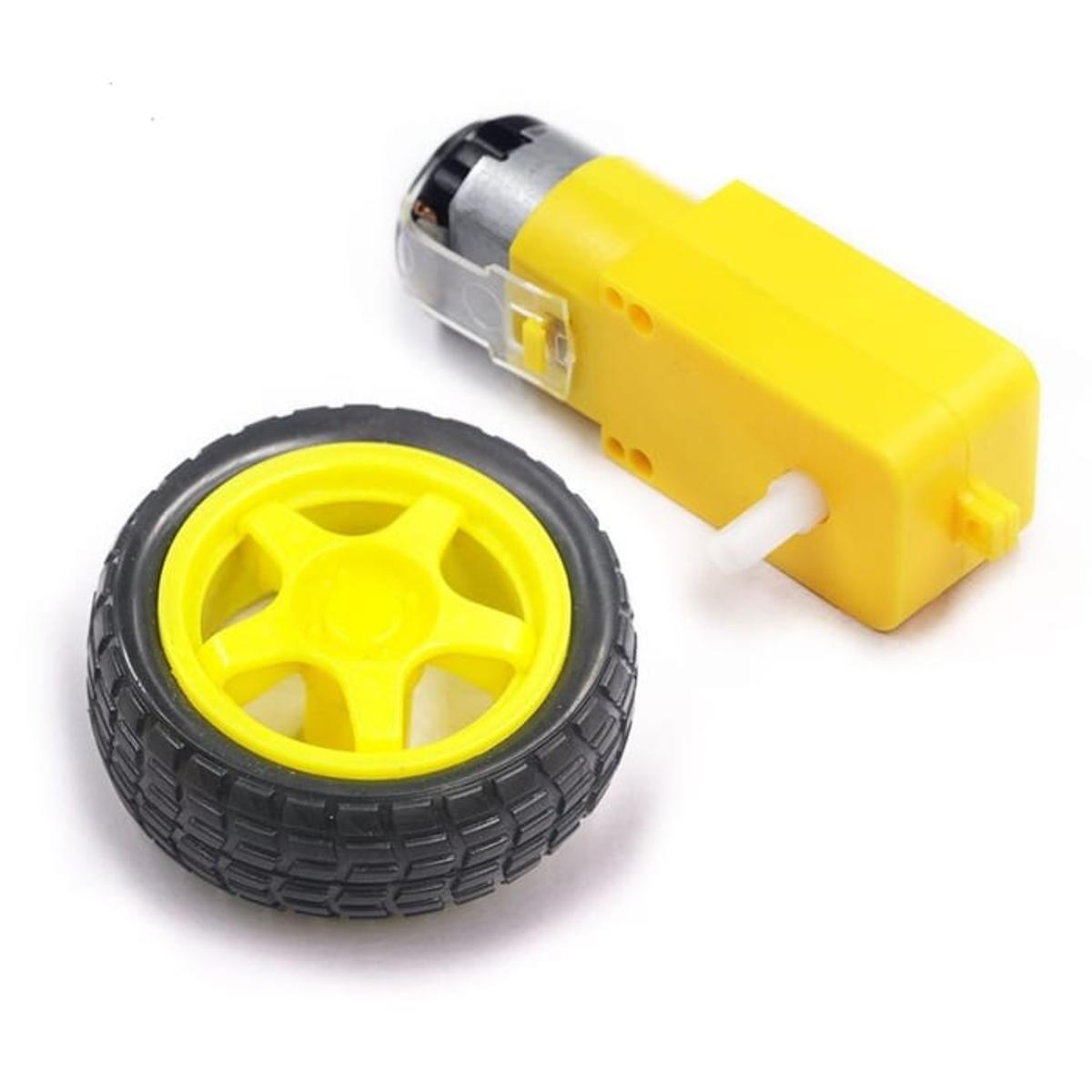 Smart Car Tyre Wheel With Gear Dc 5V Motor Diy Car Robot Arduino