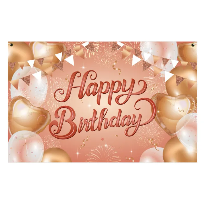 Happy Birthday Backdrop Banner Rose Gold Fabric Birthday Decoration Birthday  Sign Poster Photography Background Banner: Buy Online at Best Prices in  Pakistan 