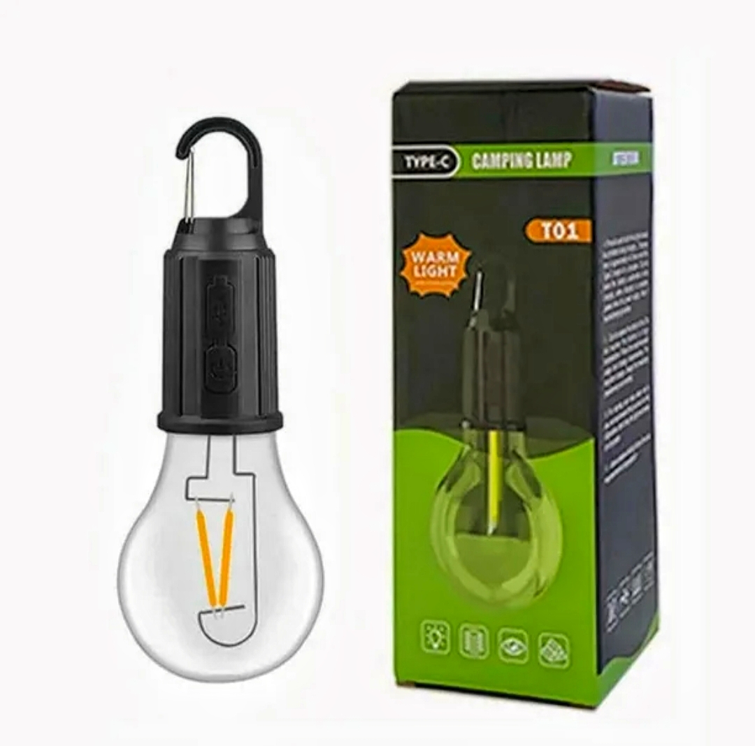 Outdoor Camping Hanging Type-C Charging Retro Bulb Light, Outdoor Hanging Tent Light Bulb