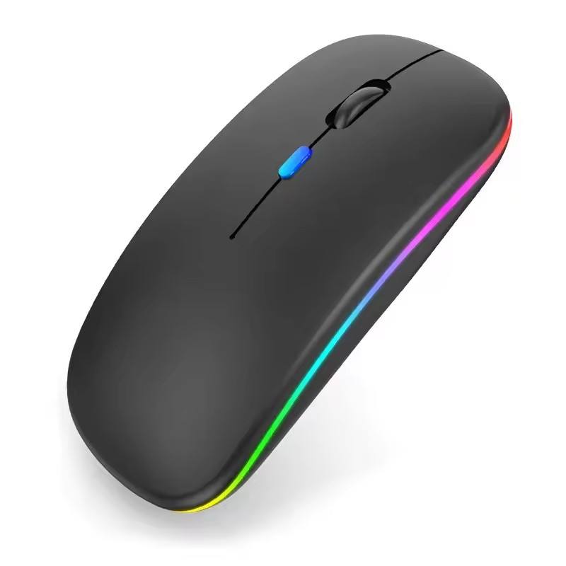 HP W10 Wireless Rechargeable Slim Mouse, Ergonomic Design with Colorful Lights, Portable Mouse for PC & Laptop