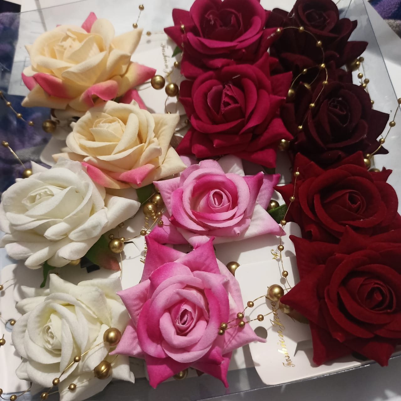 Red Rose Hair clip - Large Bobby Pins for Thick Hair Flower Pins Wedding Hair Accessories for Women - Rose Flower Hair Clips for Women's Hair Accessories Bridal Hair Pieces for Wedding