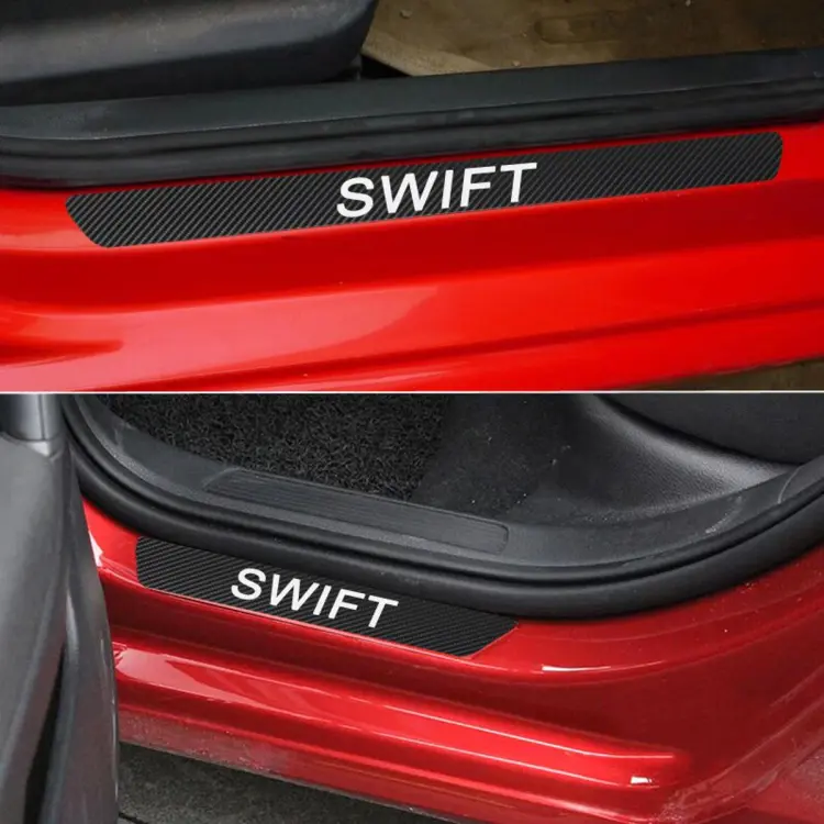 PCS Swift Car Door Sill Protector 3D Carbon Fiber Scuff Protective Door  Sill Cover Panel Sticker, Car Stickers, Stickers for Car