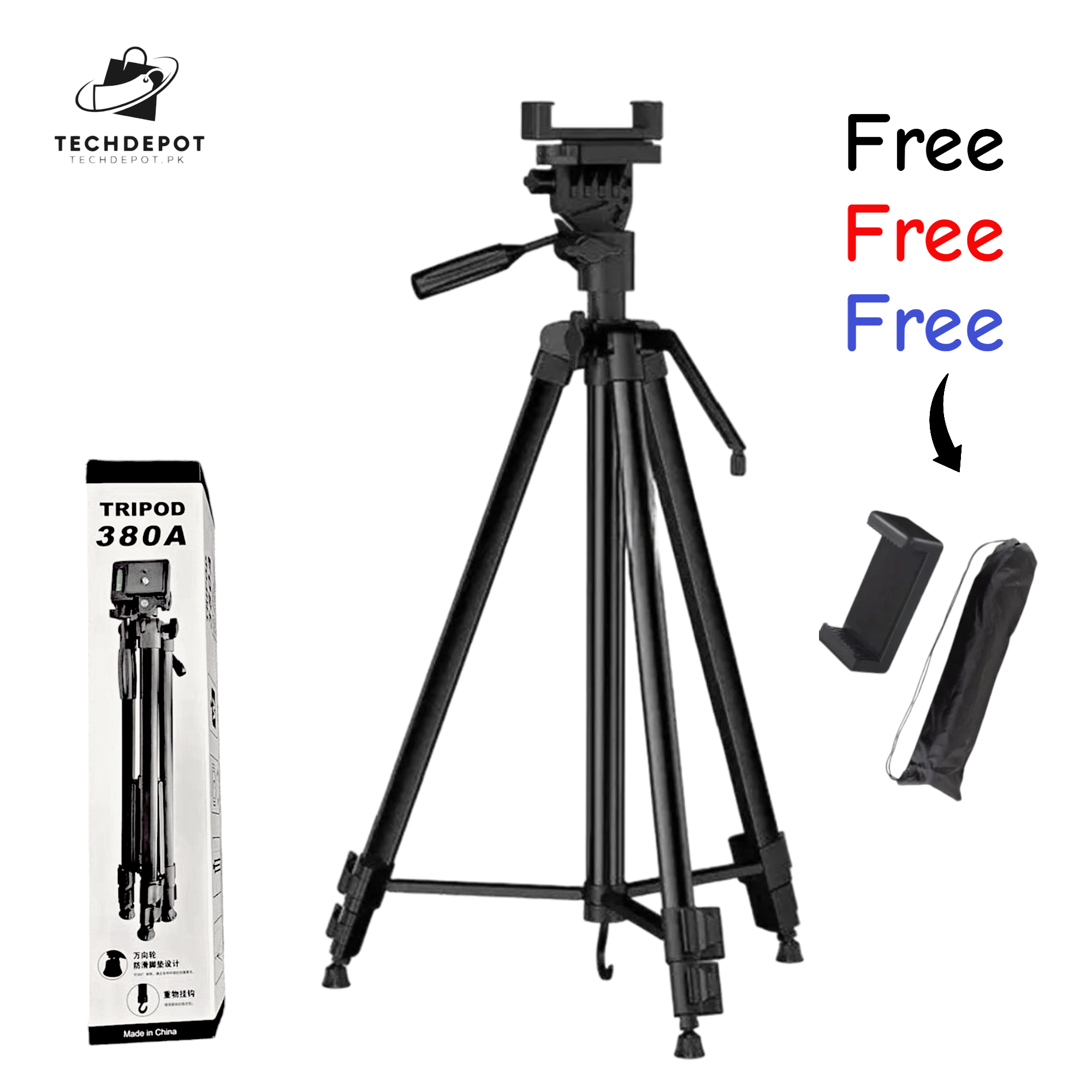 TechDepot 380A Adjustable Feet Tripod Stand for Mobile – Heavy