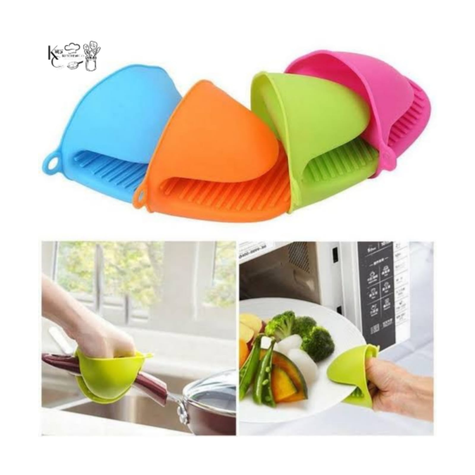 Mini Silicone Oven Gloves – Heat Resistant Pinch Mitts, Non-Slip Finger Grips, For Air Fryer, Baking, Grilling, Dishwasher Safe – 2 Pairs