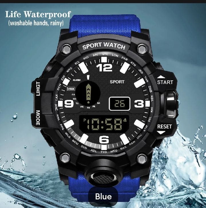Digital Sports Watch For Men Military Men's Waterproof with LED Back light Watch for Men With Box