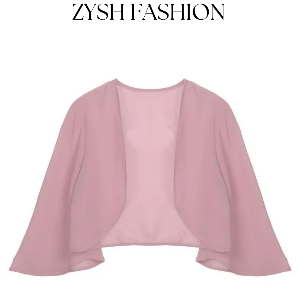 Zysh Fashion Elegant Chiffon Kimono Jacket in Multiple Colors - Casual Winter Coat for Women