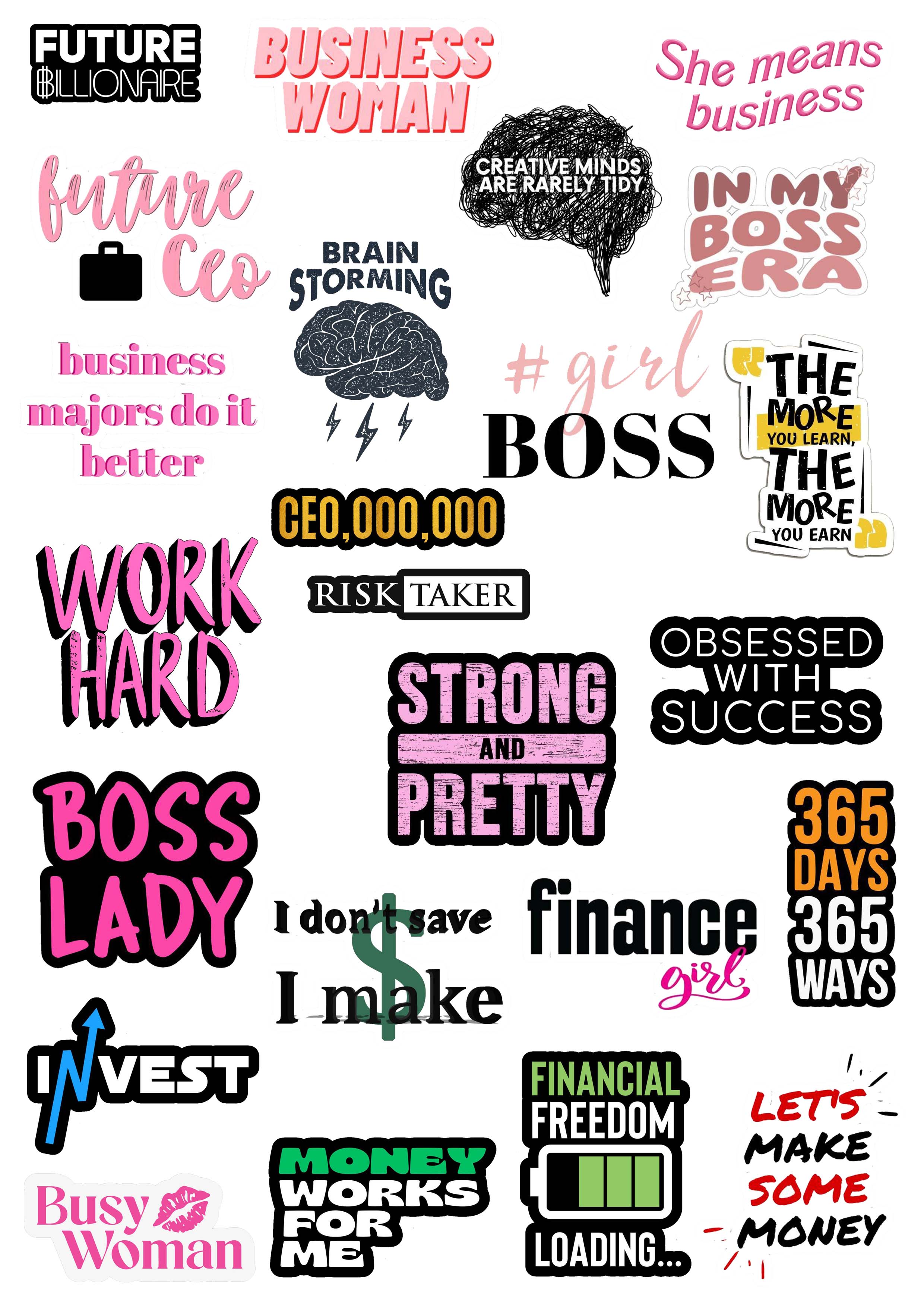 Business Women Stickers Boss Lady Stickers Lady CEO Aesthetic Stickers 24 Pieces of Cool Stickers For Decoration Laptops Mobile and Journal Best Quality 2 Inch Adhesives Girls And Boys Vibes price in Pakistan
