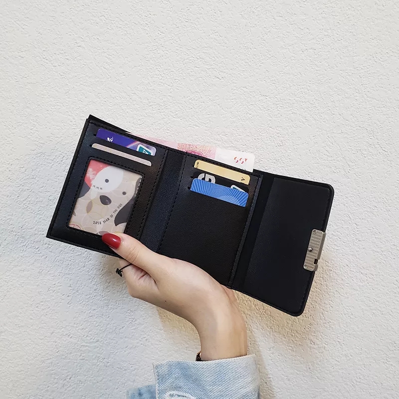 Women's PU Leather Short Clutch Wallet with Card Holder Mini Purse