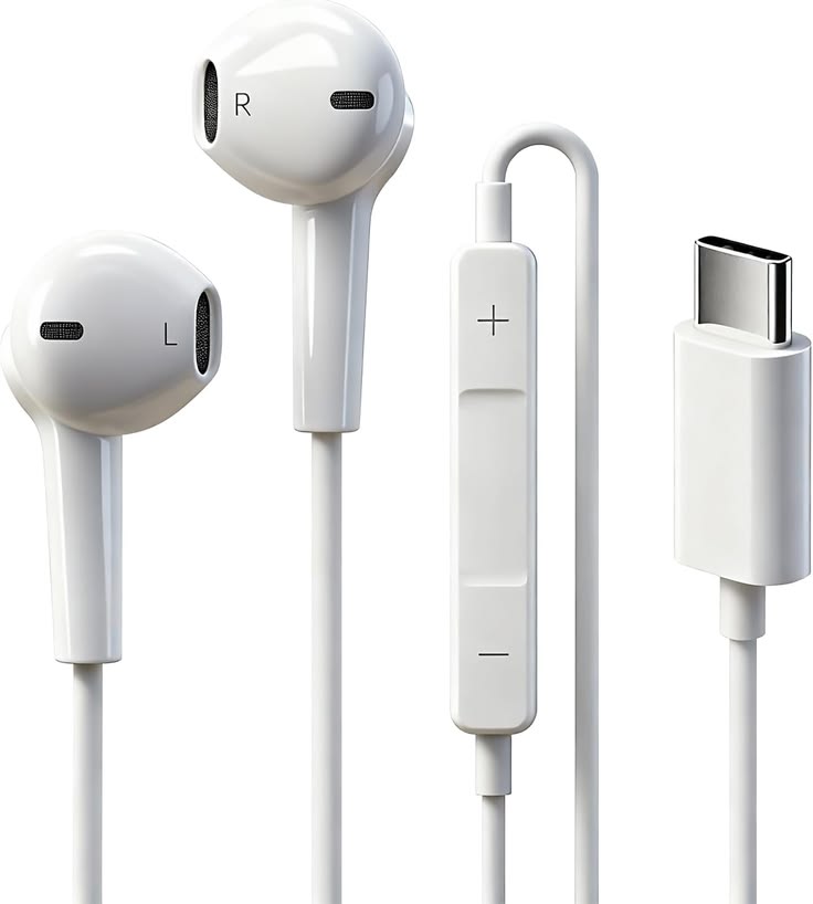 Type C Wired Earphones with Microphone Heavy Bass In Ear Headphones for Android Devices