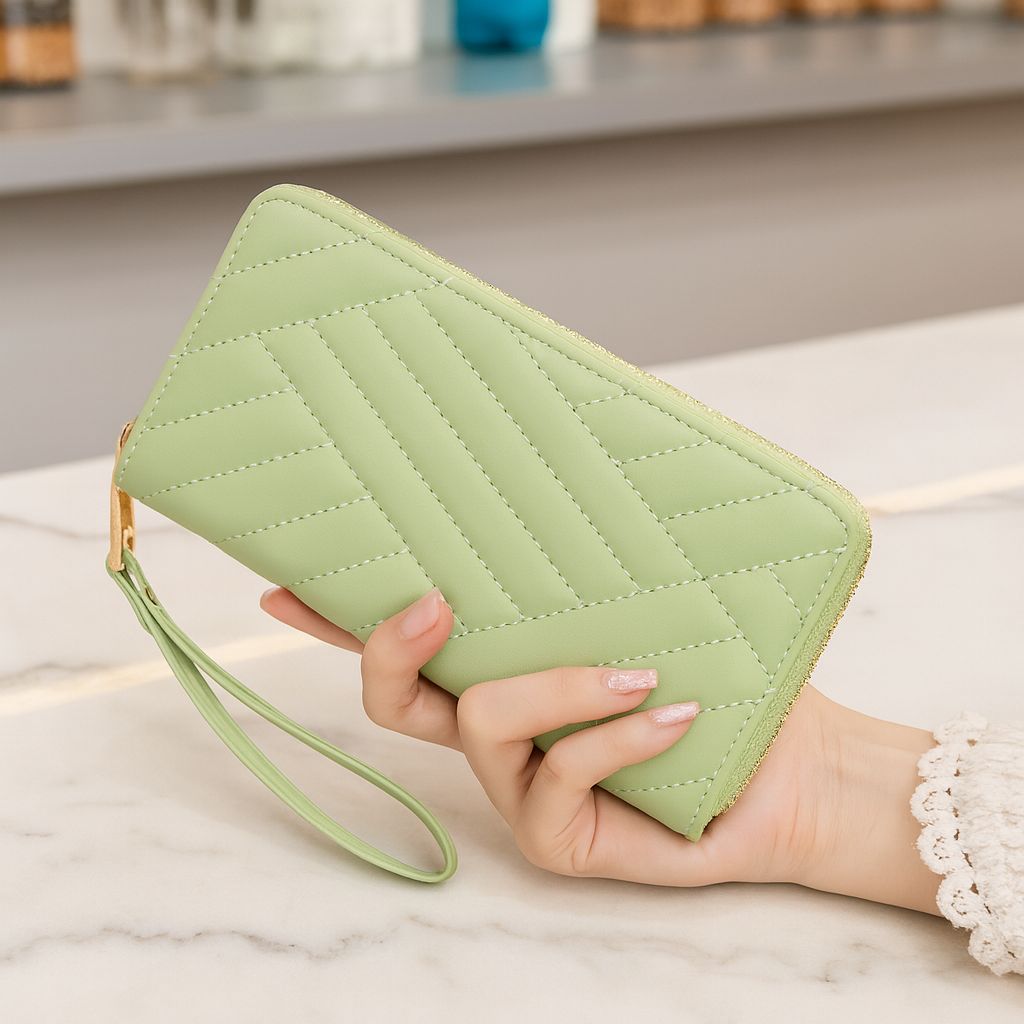 Premium Women’s Fashion Wallet – Multi-Color PU Leather Long Purse with Zipper & Charm