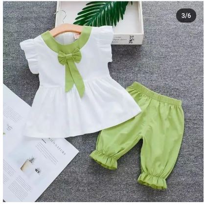 Baby Girl White Lawn Frock with Color Nikar – Soft Summer Baby Dress