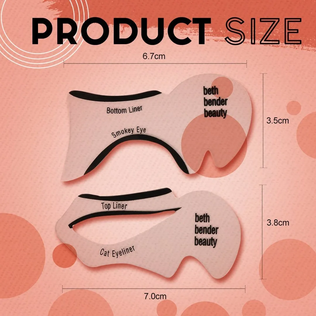 6Pcs Eyeliner Stencils Set – Cat Eye Winged Eyeliner Stencil Tool | Reusable Adhesive Eyeliner Guide Sticker | Smokey Eye, Bottom Line & Perfect Wing Shape Makeup Tool for Beginners & Professionals