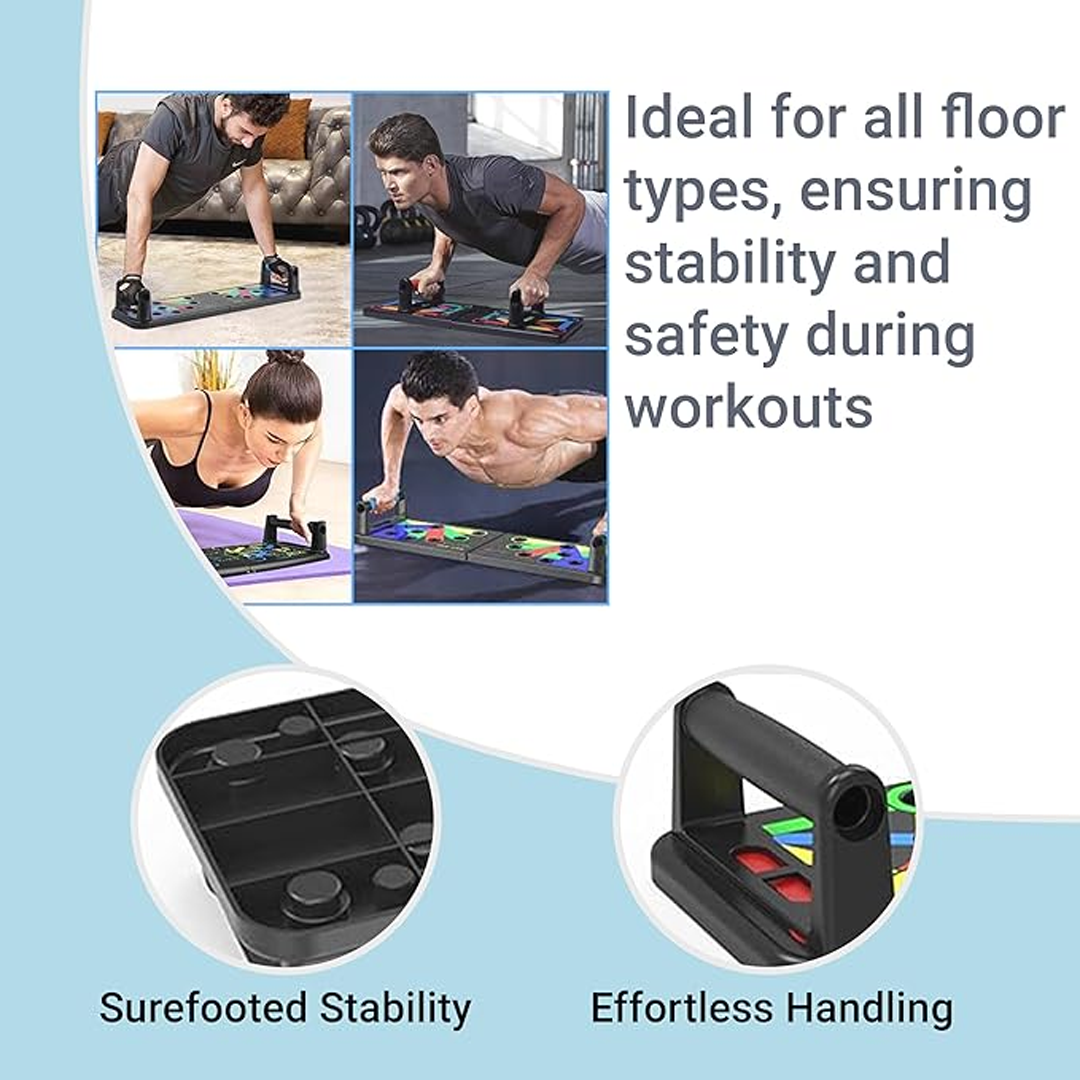 14 in 1 Foldable push-up board. Push-Up Rack Board Folding Push up Board with Handles for Muscle Training, Home Workouts Exercise Body Building Rack for Home and Outdoor, ABS Push-up Stand for Muscles, Triceps, Chest and Abdominal Gym Training