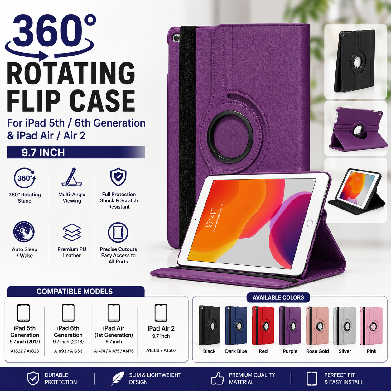Cover i|Pad 5th Generation - i|Pad 6th Generation Cover Case Case For i|Pad Air - For Pad Air 2 - Pad 5th Generation