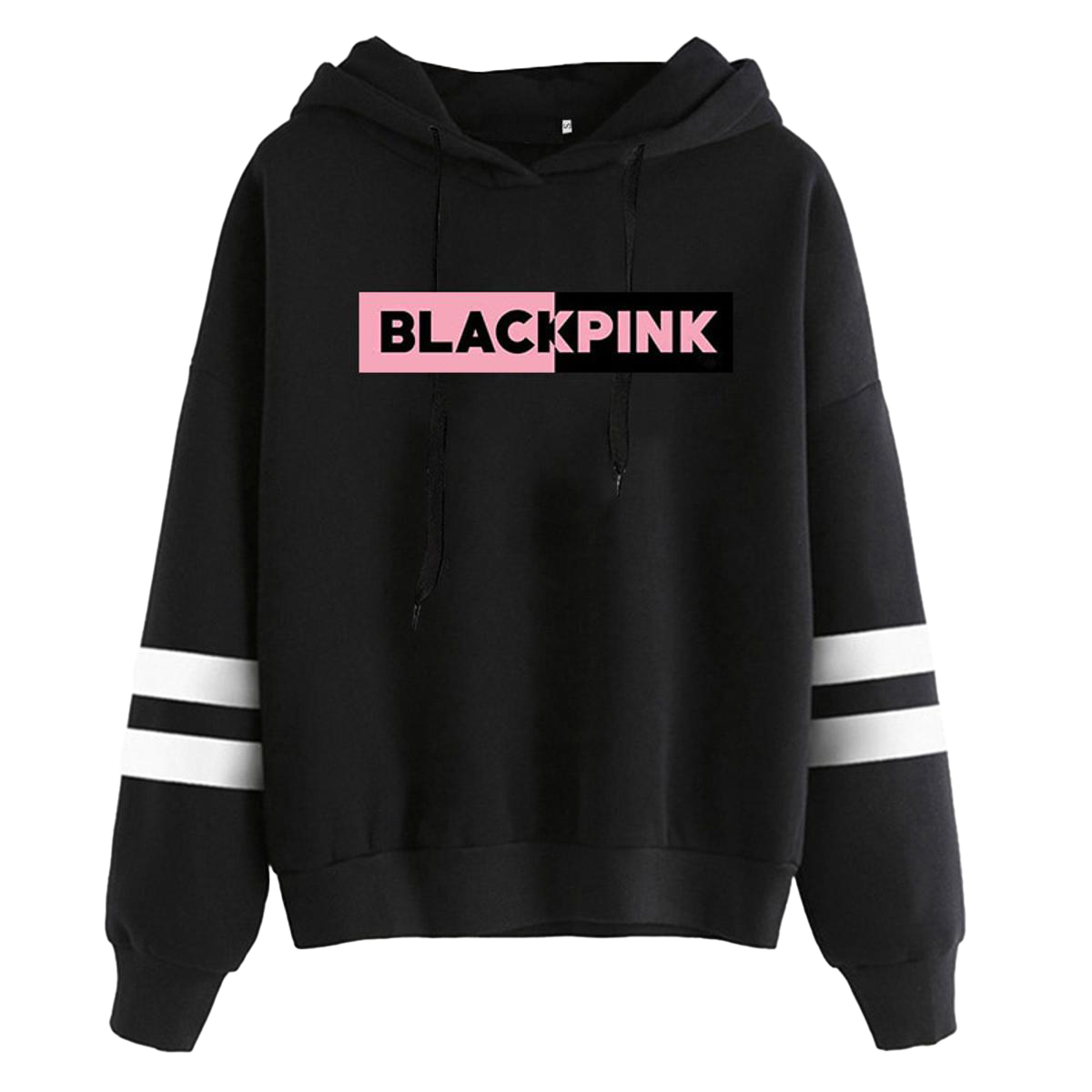 Black pink pullover fleece hoodie for women Daraz.pk