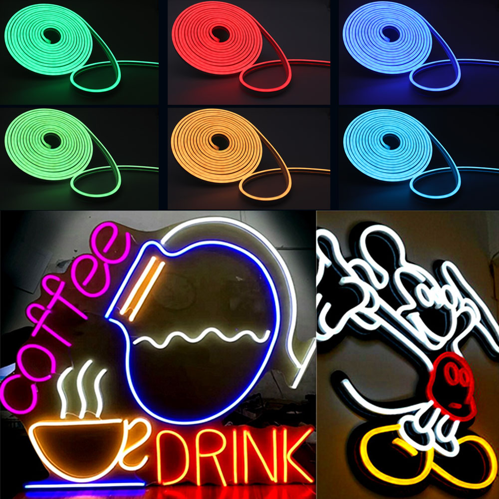 DC12V - LED Strip - RGB - Neon - LED Light - Waterproof - Flexible - Bendable - 5M - 16ft - Decorative For Room - Home Decoration - Gaming PC - Bedroom - Kitchen By GULF LED HOUSE