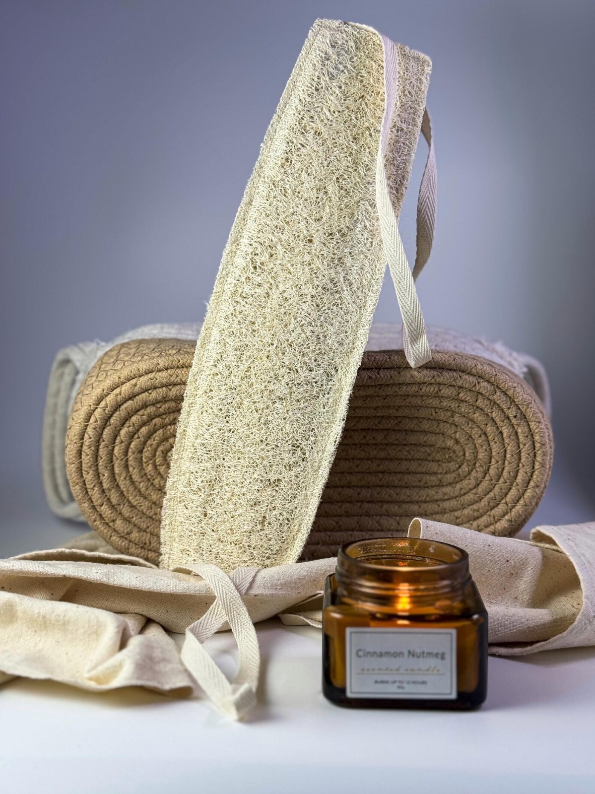 Natural Loofah Back Scrubber, Zero Waste Bathroom, Natural Loofah Back Scrubber Belt, Organic Body Scrubber, Eco-friendly Spa Accessory