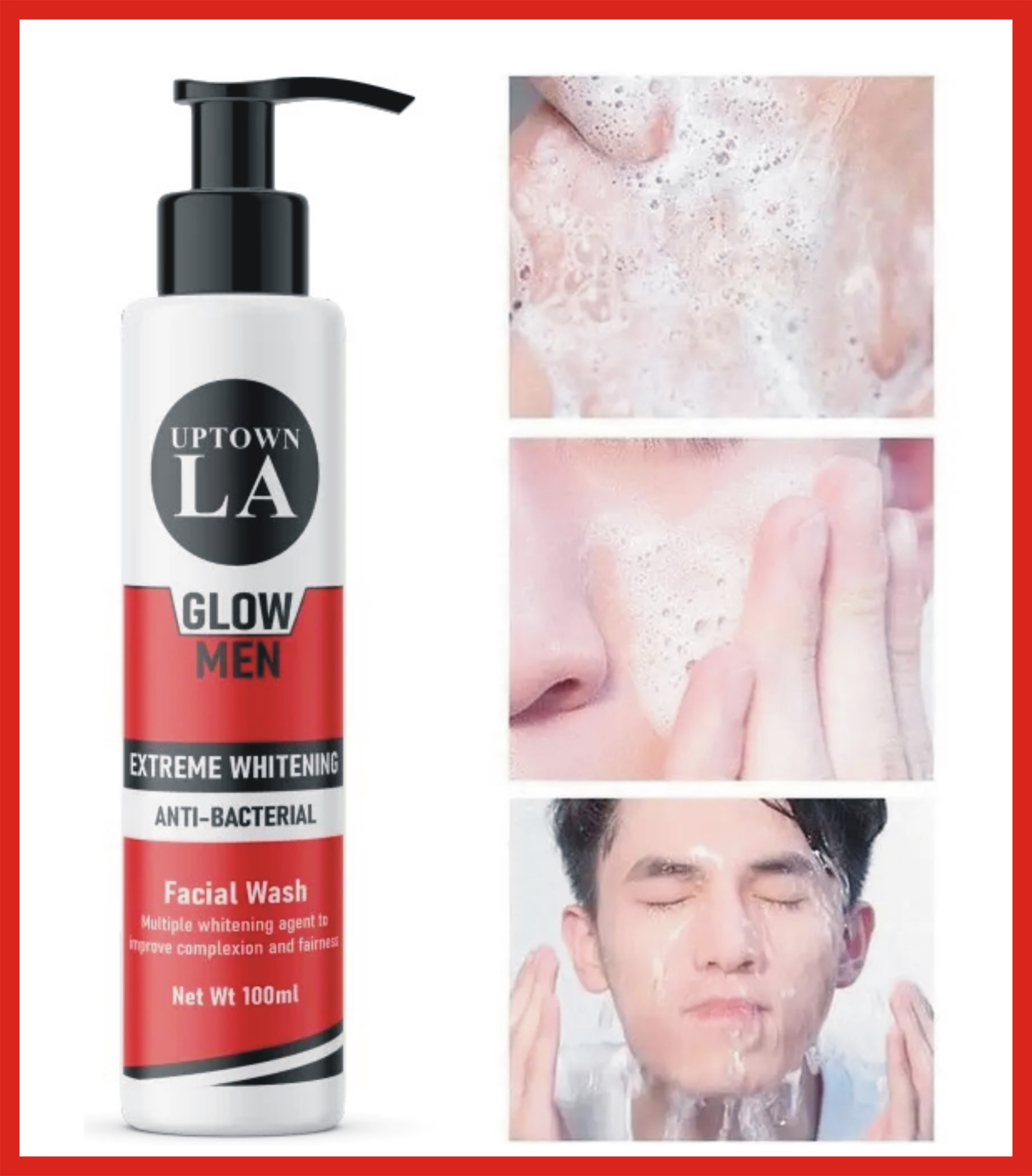 Uptown LA Men's Whitening Face Wash - 100ml  Revitalize Your Skin with Gentle Care
