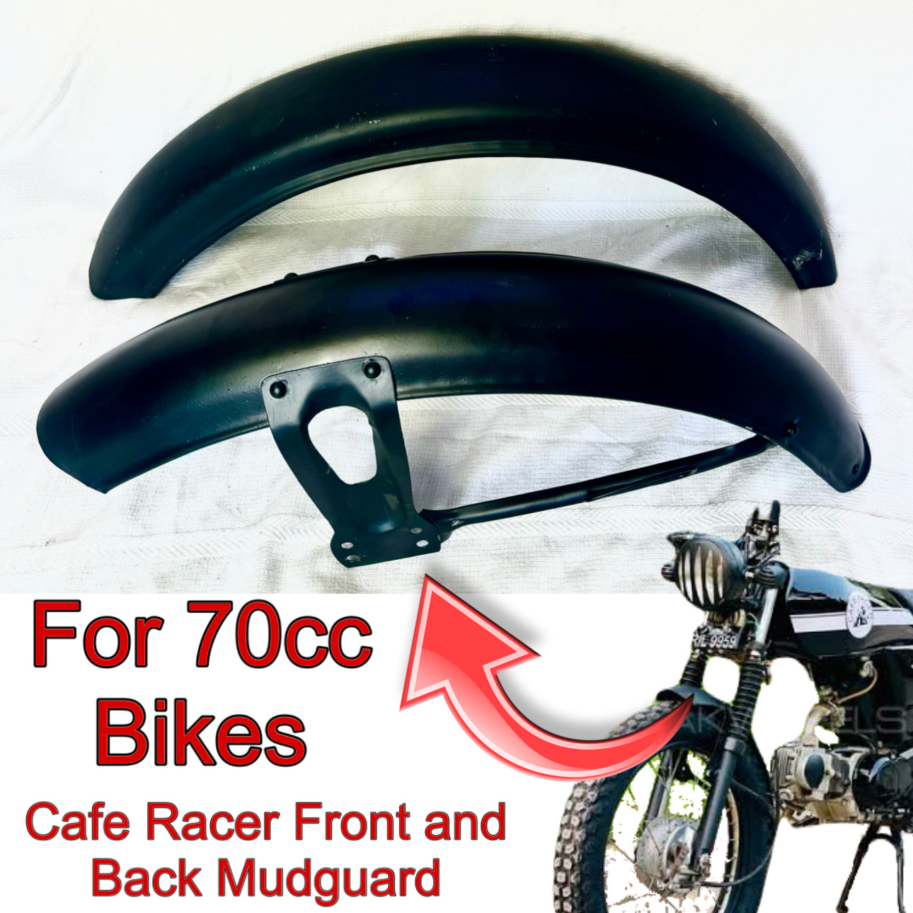 Cafe Racer Mudguard For bike 70 Front and back Mudguard For Bike 70 ...