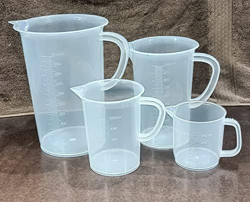 Measuring Jug Plastic 100ml, 250ml, 500ml ,1000ml ,2000ml,300ml,5000ml,,50ml,marking Scale, Graduated. Glass Beaker 1 pcs High Quality, Laboratory use Random Company.