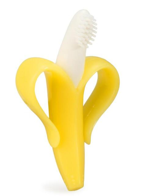 Baby Teether Toys BPA Banana Teething Ring Silicone Chew Dental Care Toothbrush Nursing Beads Gift For Infant