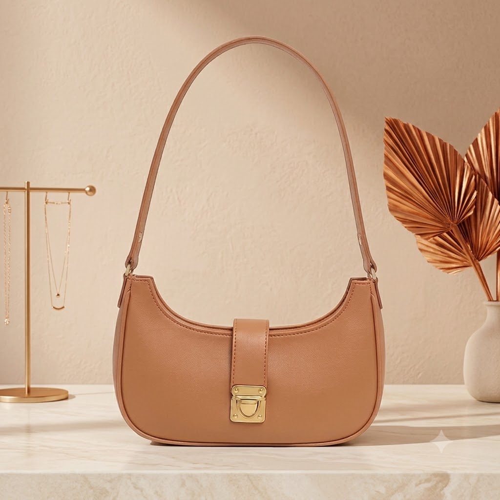 Luxury Crescent Half-Moon Shoulder Bag – Premium Minimalist Underarm Crossbody Bag for Women