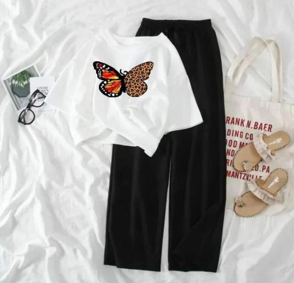Crop Top and Flapper Trouser Ensemble for Women and Girls
