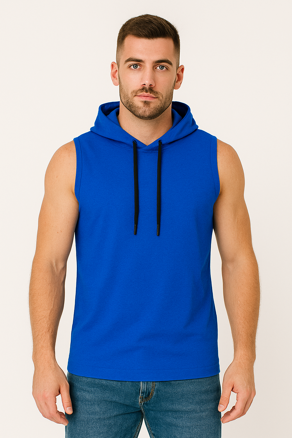 Summer Sleeveless Gym Hooded Tshirt For Men