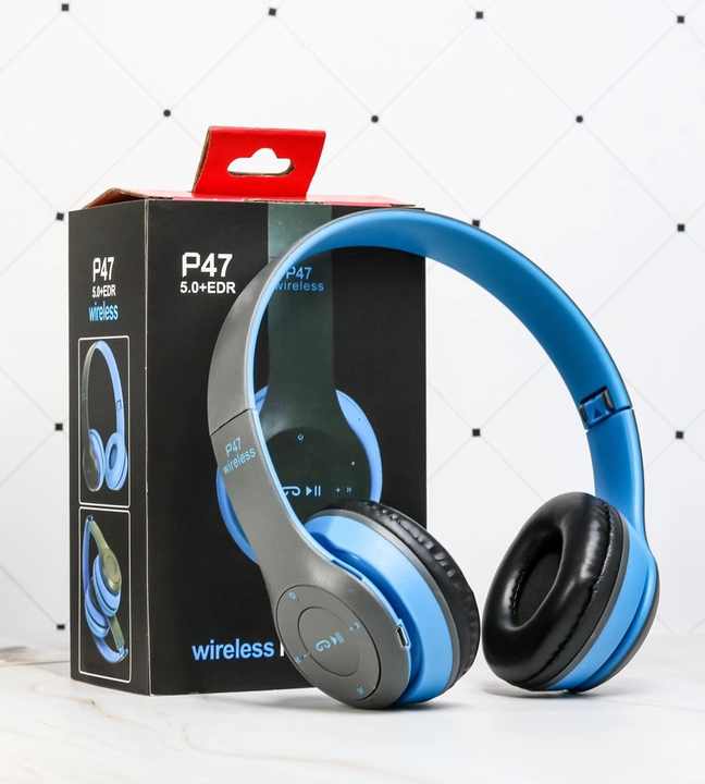 P47 Wireless Bluetooth Stereo Foldable Headphones Built-In Mic Compatible with Android & PC