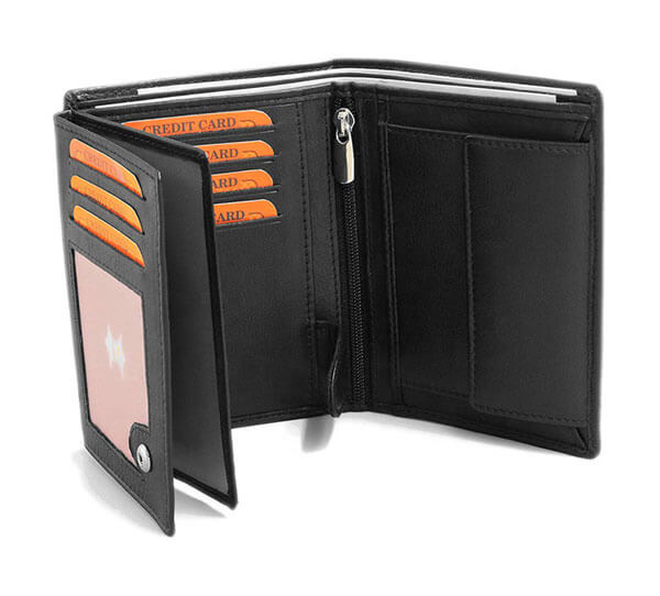 Premium Men Leather Wallet with Multiple Card Slots and Zipper - Fashion Accessory