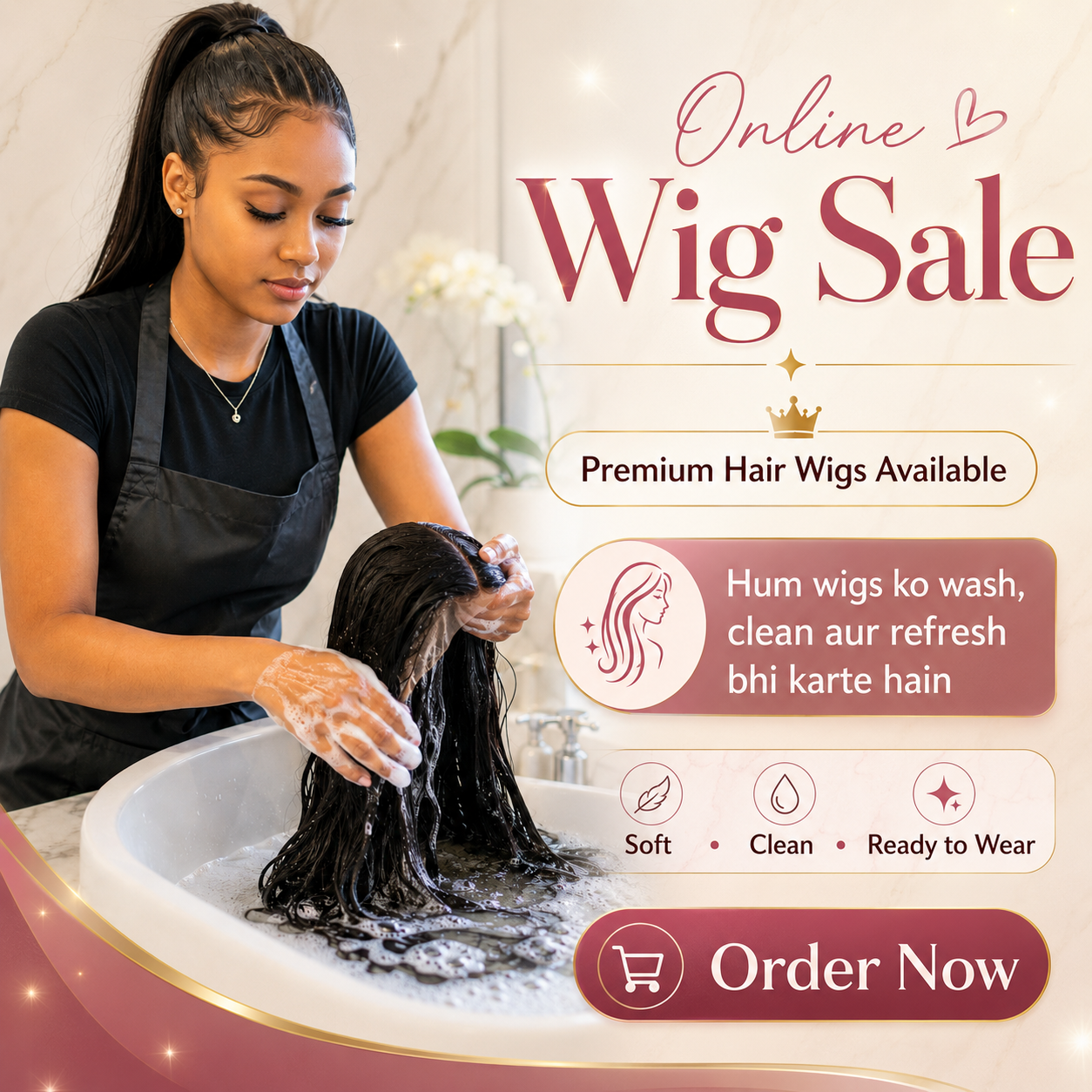 Washable Natural Black Hair Extension For Girls Full Head With Adjustable Cap