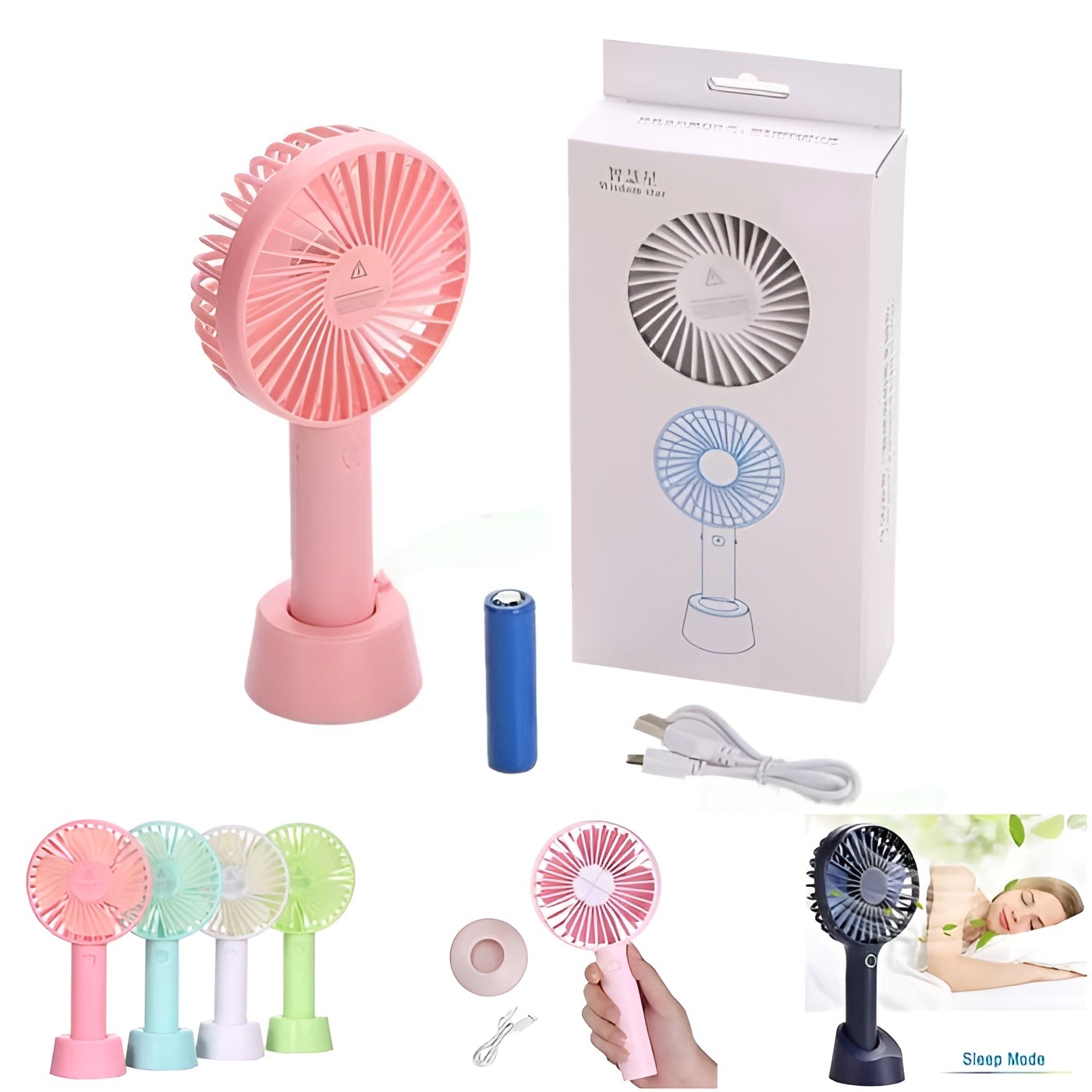 Small Fan Mini Handheld Fan Small Portable Fan for Kid Rechargeable Fan 2000mAh Powerful Battery Personal Fan Electronic Cooling Fan for Home Office Outdoor Travel