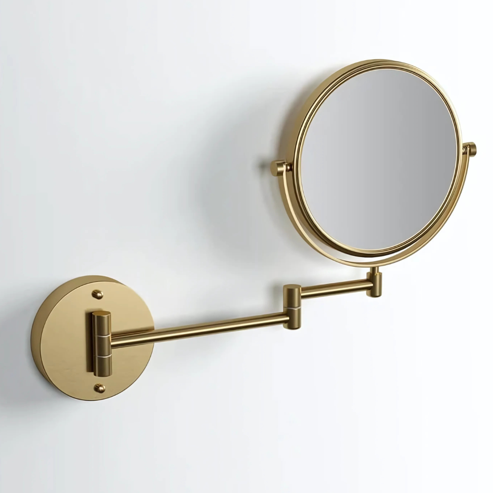 NEXT TAG 8-Inch Magnifying Mirror  Wall Mounted Makeup Mirror  Double-Sided 1X/3X Magnification  360° Rotating Vanity Mirror for Bathroom  Adjustable Shaving Mirror  Magnifying Mirror for Wall  Magnifying Mirror for Makeup & Beauty  Silver Finish
