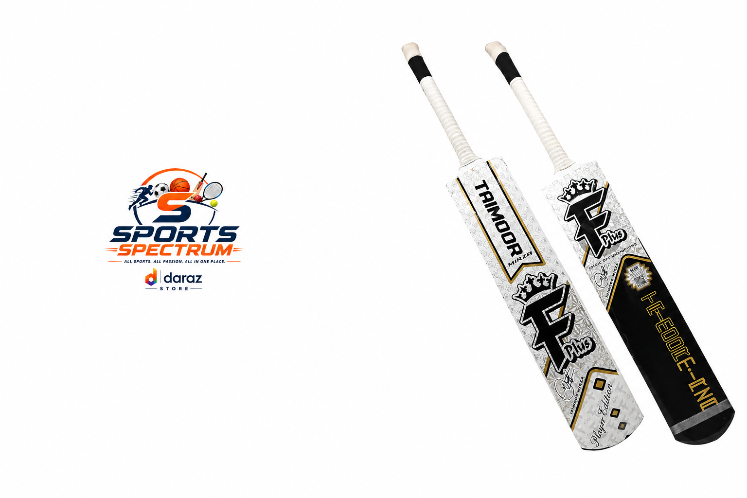 F Plus Cricket Bat | High Quality Hard Tennis Ball Bat | Strong Bottom Tape Ball Cricket Bat | Durable Long Handle Bat for Practice, Street Cricket & Matches | Wholesale Price | SPORTS SPECTRUM
