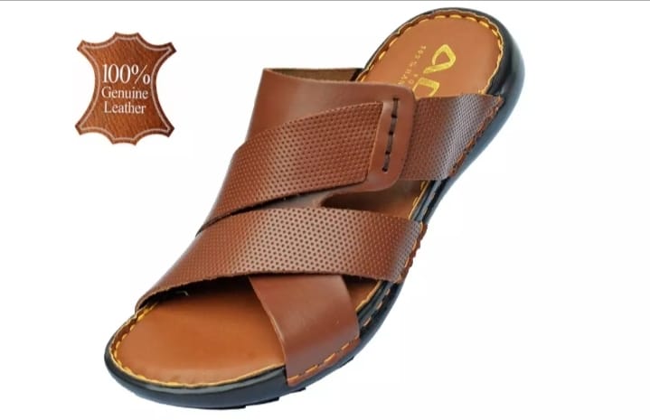 Leather Slipper For Men - Color Brown (100% Pure Leather)