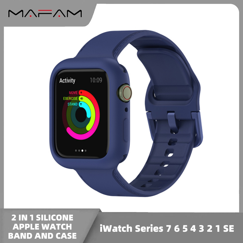 2 in 1 Silicone Apple Watch Band and 