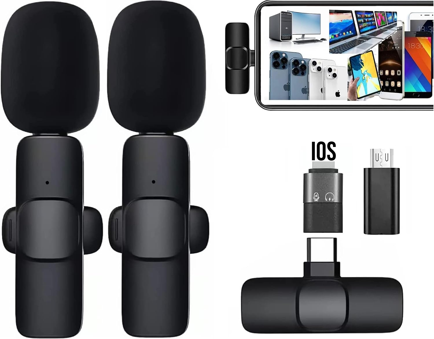 Wireless MIC Type C/Lighting/Android Wireless Single/Double Microphone For Interview, Vlogging , Podcast