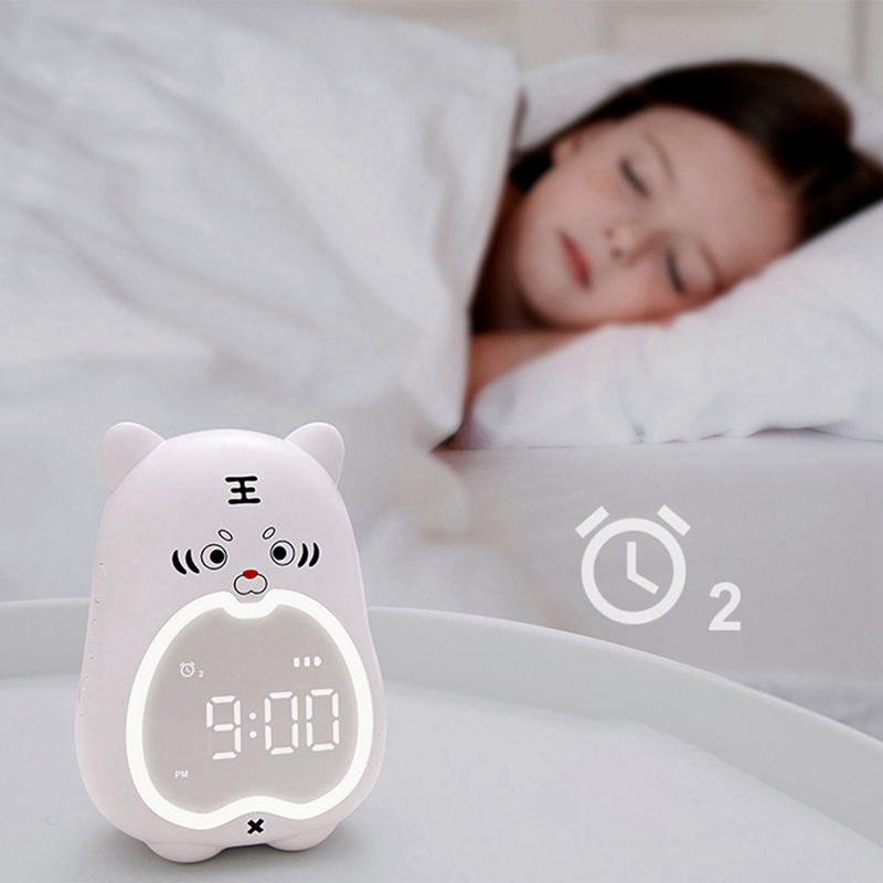 Led Digital Alarm Clock Cutetiger Cartoon Bedside Kids Digital Alarm