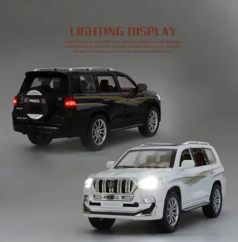 1:24 Toyota Prado Sport Off-Road SUV Diecast  Model Car – Alloy Metal, Sound & Light, Pull-Back Action, Toy Gift for Kids & Collectors view 3